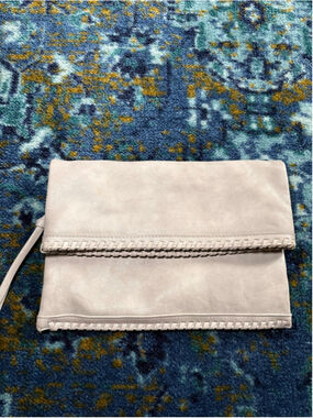 Moda Luxe Light Gray Boho Braided Clutch Bag